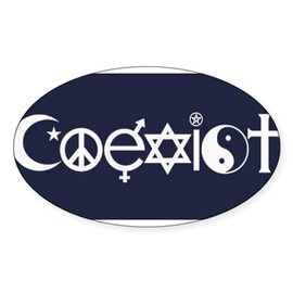 CafePress Coexist Sticker Oval Car Bumper Sticker