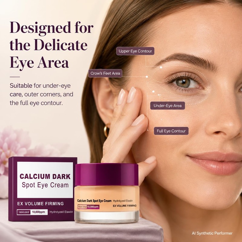 Calcium Eye Cream for Under Eye Firming, Hydration and Fine