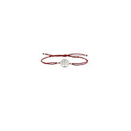 iJewelry2 Sterling Silver Round Tree of Life Charm Red Cord Adjustable Bracelet