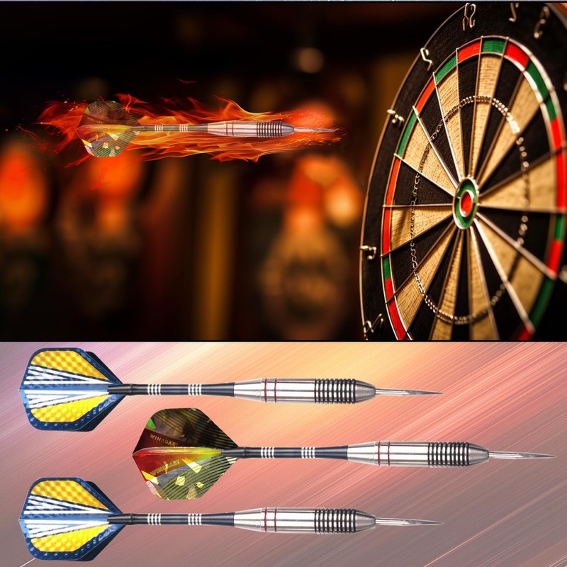 DKDDSSS 3 Pack 22g Tip Darts Set, Professional Darts with