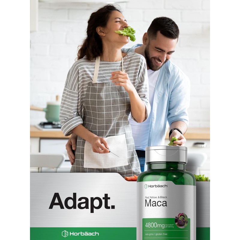 Horbäach Maca Root Capsules for Men and Women | 120
