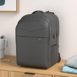 Lapsouno 17 Inch Laptop Backpack, Carry On Travel Backpack, Durable Extra Large TSA Business Backpack with USB Port, Water Resistant Anti Theft Gift for Men Women, Black