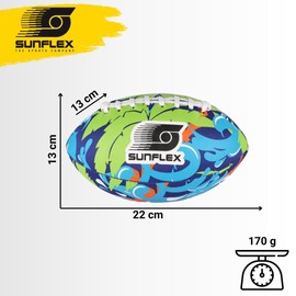 Sunflex Neoprene American Football Tropical Wave | Very Grippy and Ideal for Throwing and Catching | Ball Soft and Lightweight for the Beach and Garden | Extremely Robust and for All Age Groups