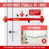 Door Security Bar - 32"-42" Adjustable, 2500 lbs, Keyed Lock