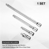 sourcing map 1/4" Drive Socket Extension Set 2" 4" 6"
