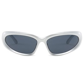 Wrap Around Sunglasses y2k for Men Women, Vintage Oval Sunglasses Sport Shades Cycling Driving Outdoor UV400 Protection,y2k sunglasses