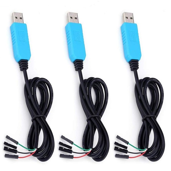 EVISWIY PL2303TA USB to TTL Serial Cable Debug Console Cable for Raspberry Pi 3 Pack