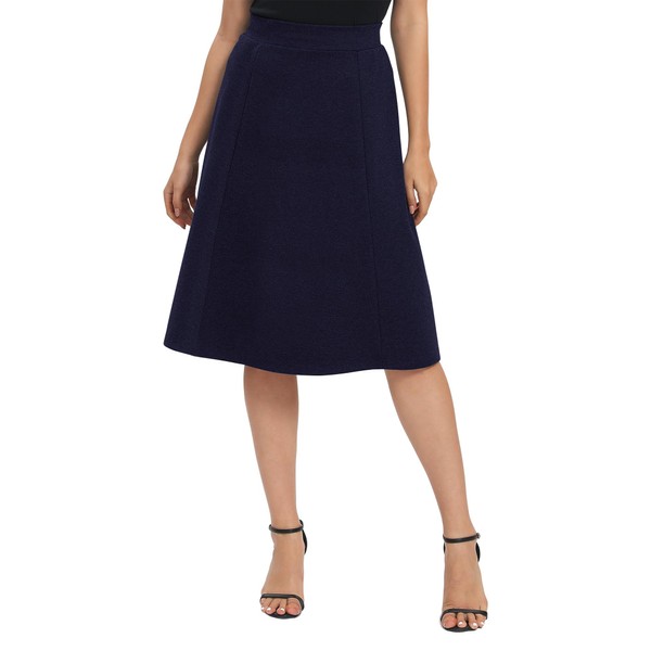 Urban CoCo Women's A-Line Elastic High Waist Flare Work Midi