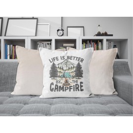 QGFM Camper Pillow Covers 20x20，Camping Classroom Decor Throw Pillow Covers for Bedroom Room Sofa，Camping Decor for Camper