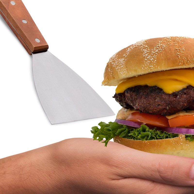 Kerafactum Slanted Pulled Pork Spatula for Hamburger Fried Egg, Grill