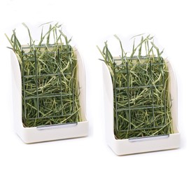 CALPALMY 2-Pack Hay Feeder for Rabbits, Guinea Pigs, and Chinchillas - Minimize Waste and Mess with 5 1/2" x 3" x 7 3/8" Hanging Alfalfa and Timothy Hay Dispenser