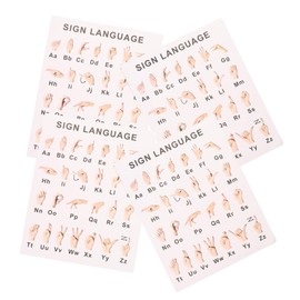 TEHAUX 8 Sheets Gesture Language Learning Posters Fun Classroom Decor for Beginners for Families and Schools Interactive Alphabet Posters for