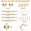 OLV 2 Pack Gold Curtain Rods for Windows 48 to