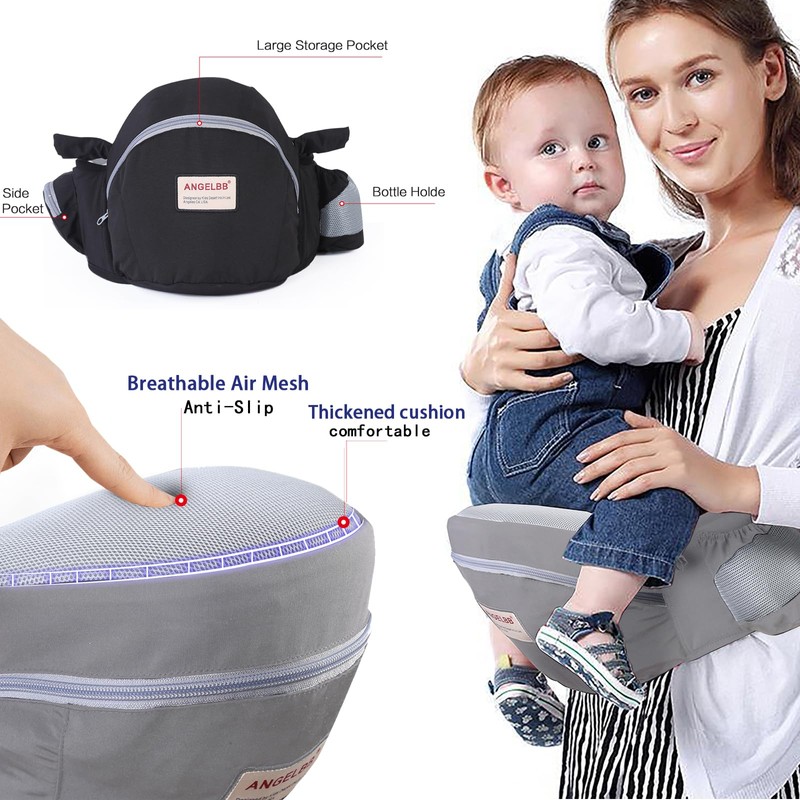 Baby Hip Carrier with Foldable Seat 180゜ Up-Down for Infant,Adjustable