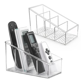 MaxGear Remote Control Holder Clear TV Remote control Storage Organizer Small Plastic Caddy for Home, 1 Pack