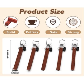 GEOCCI Pottery Handle Making Tool Sculpture Scraper Pottery Carving Tool Pottery Cup Handle Shape Tool for Tea Cup Mug Utensil Vase Handle Clay Cutters (5 PCS)
