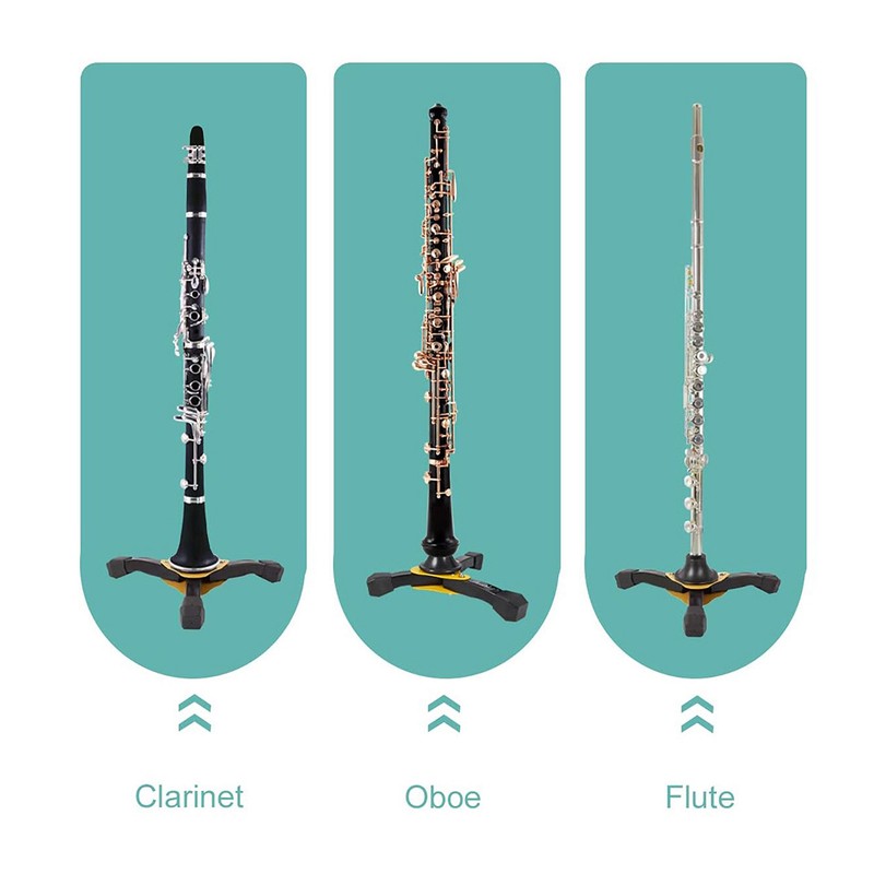 Portable Foldable Tripod Stand for Clarinet Flute Oboe Wind Instrument