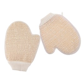 Vaguelly 2pcs Double Sided Exfoliating Shower Gloves Body Exfoliator Mitts for Adults Sisal Scrub for Deep Cleaning Versatile Bathing and Household Use Refreshing Skin Care