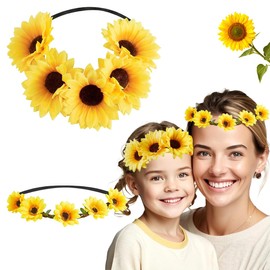 Sunflower Headband, Sunflower Hair Accessories, Flower Headband Women Girls for Women Sunflower Headband for Photography Props Carnival Cosplay Masquerade Party Decoration