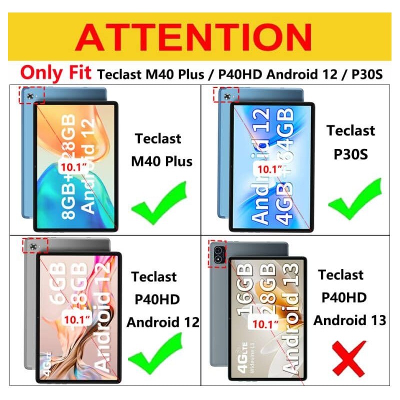 XITODA Case for Teclast P30S, Flip Case Cover with Stand