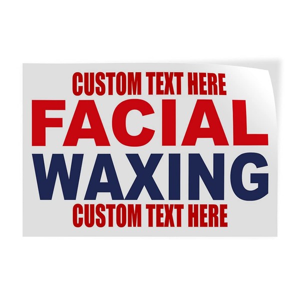 Custom Decal Stickers Multiple Sizes Facial Waxing Red Blue Industrial