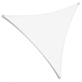 Amgo 16' x 16' x 16' White Triangle Sun Shade Sail Canopy Awning, 95% UV Blockage Water & Air Permeable, Commercial & Residential, for Patio Yard Pergola, 5 Yrs Warranty (Available for Custom Sizes)