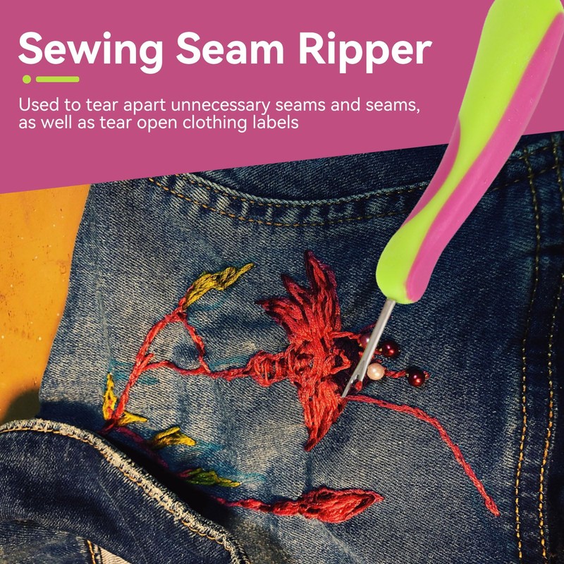 2 Pieces Sewing Seam Ripper, Ergonomic Sharp Sewing Seam Thread