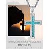 ADMETUS Silver Cross Necklaces for Men Sterling Silver Western Turqupise