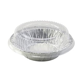 SAFCA KitchenDance Disposable Aluminum Foil Tart Pan with Lid - 5" Aluminum Foil Individual Pie Pans, Mini Pie Pans, Pot Pie Tins, Baking Pan Perfect for Pies, Cobblers - 501P, (25)