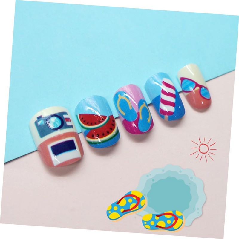 BIUDECO Diy Kids Nail 144 Pcs Nail Stickers Pre-glued Safe