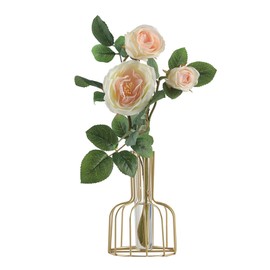 Simple Flower Vase, Iron Art Vase, Clear Glass Test Tube Vases Decorative for Home Office