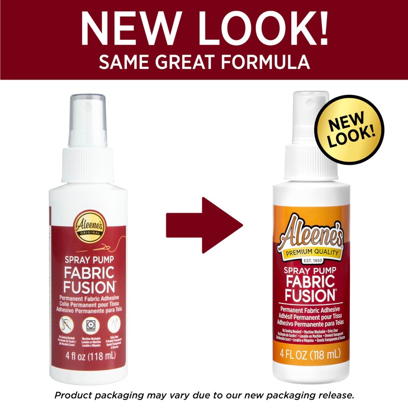 Aleene's Fabric Fusion Spray Pump, Fast Drying Adheive, Permanent Fabric