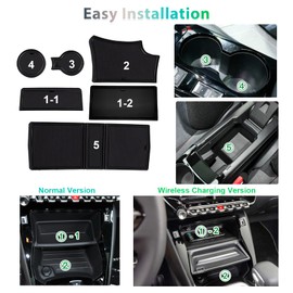 GAFAT New Peugeot 208 e-208 / 2008 e-2008 2020-2023 2024 Non-Slip Mats, UK RHD Car Mats Rubber Mats for Car Centre Console Armrest, Drink Holder, New Peugeot 208 2008 Accessories (Black)