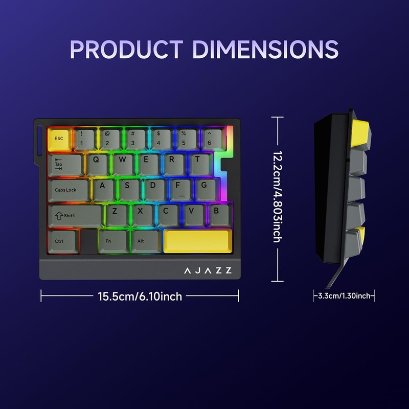 A.JAZZ AK029 Wired One-Handed RGB Gaming Keyboard,29-Key Layout with Magnetic