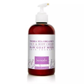 Tierra Mia Organics 페이스 앤 바디 크림, 라벤더, 226.8g (8온스) Tierra Mia Organics Face & Body Cream, Lavender, 226.8g (8oz)
