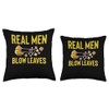 Real Men Blow Leaves Leaf Blower Autumn Throw Pillow
