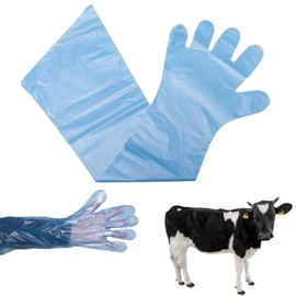 KARELLS Long Sleeve Veterinary Gloves, 30 Pieces Veterinary Gloves, Gloves for Livestock Insemination, Veterinary Gloves, Extra Long Cuff, 90 cm, Light Blue