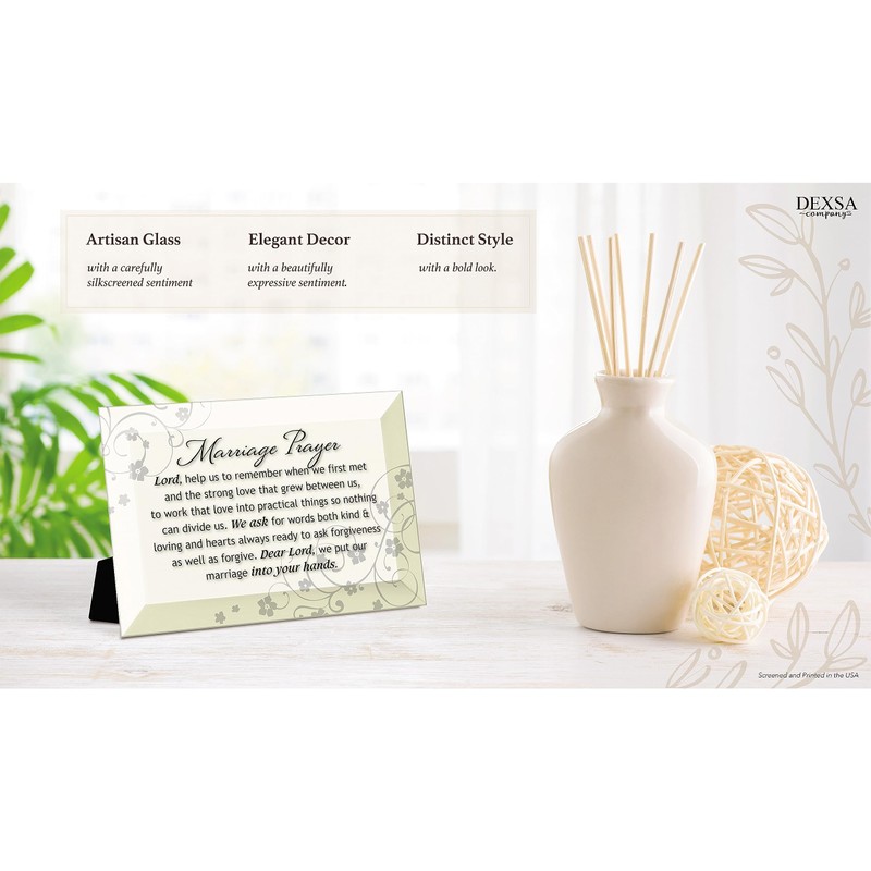 Marriage Prayer Beveled Glass Plaque with Easel