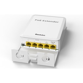 Reidubo 5 Ports Outdoor PoE++ Gigabit Extender, 1 in 4 Out PoE Repeater with 1000Mbps, IEEE802.3af/at/bt IP65 Waterproof, Extend Additional 100m(328ft) of Power and Data Transmission, Plug & Play