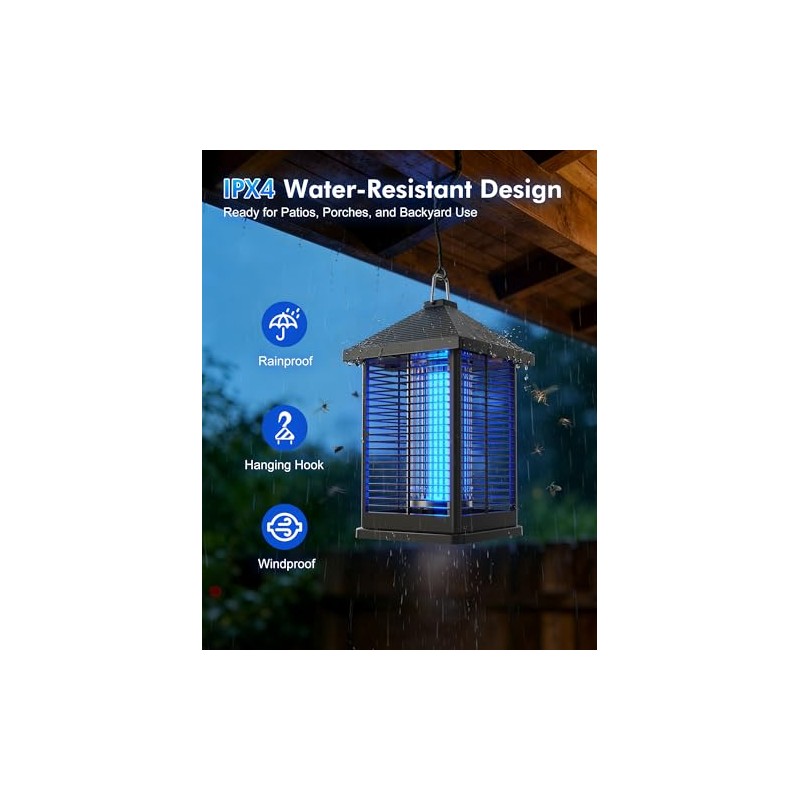 Bug Zapper Indoor & Outdoor with Auto Smart Light Sensor,