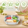 DJAPWPX 3 Pcs Stainless Steel Kid Plate with Transparent Lid