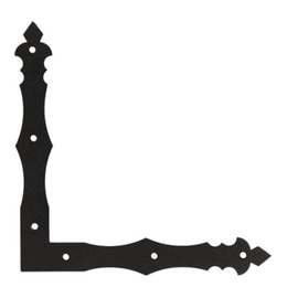 Gedotec Window Angle Antique Decoration | Pack of 2 Angle 90 Degrees Black | 150 x 150 x 20 mm | Screw-On Angle Fittings Antique Construction Angle Flat Angle Corner Angle Decorative Angle Wood