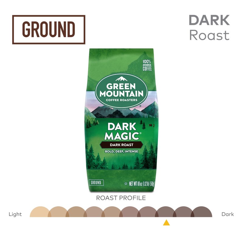 Green Mountain Coffee Roasters Dark Magic, Ground Coffee, Bagged 18