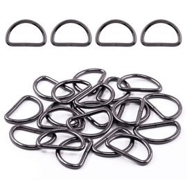 (Metal Rectangle Ring, Gun-Black) - Swpeet 60Pcs 1 Inch / 25mm Black Heavy Duty Metal Rectangle Ring, Webbing Belts Buckle Metal Rings for for Belt Bags DIY Accessories Keychains Belts and Dog Leash