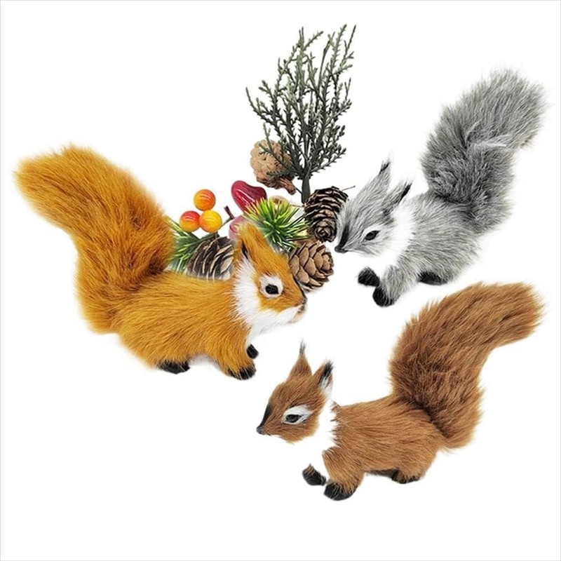 Hehglng Grey 30cm Simulation Plush Squirrel Squirrel Stuffed Animals Plush