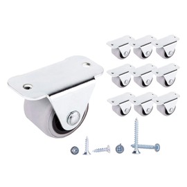 Castors 10 Pcs 30mm Small Furniture Castors Rubber Non Rotating Furniture Castors for Plastic Appliances and Appliances with Screws