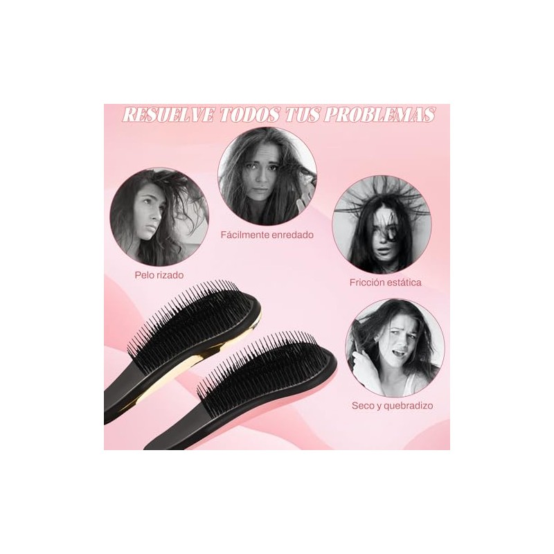 JEELEEKO 2 Piezas Cepillo desenredante,Cepillo para Cabello, Antiestático Cepillo para