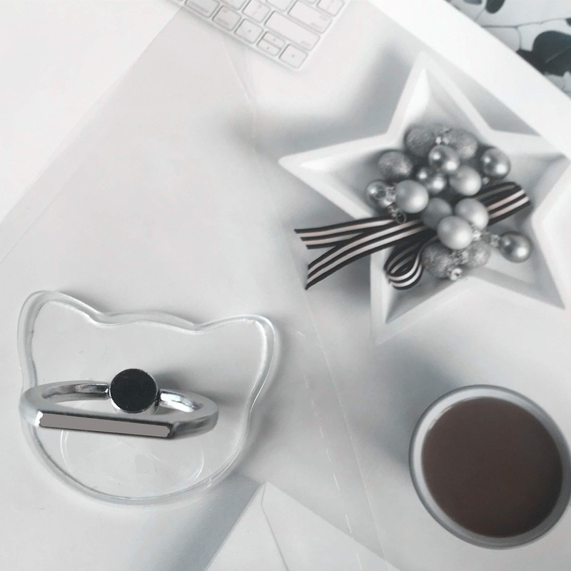 Smartphone Ring, Clear, Thin, Drop Prevention Ring, Bunker Ring, One-Handed
