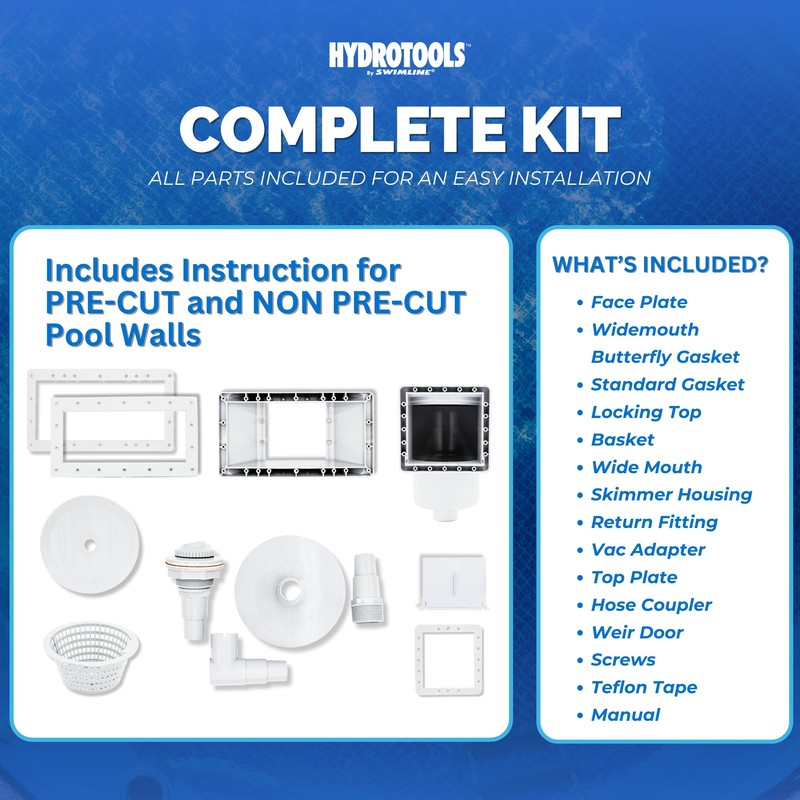 SWIMLINE HYDROTOOLS Standard Wide Mouth Above Ground Pool Skimmer Kit