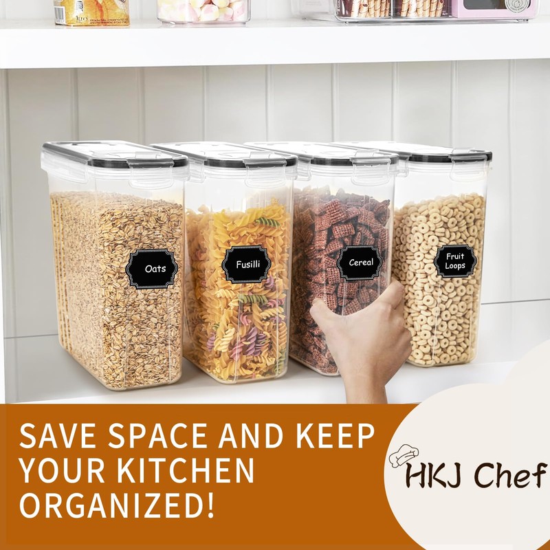 Cereal Containers Storage Set (4L / 135.2oz), 4PCS Airtight Food